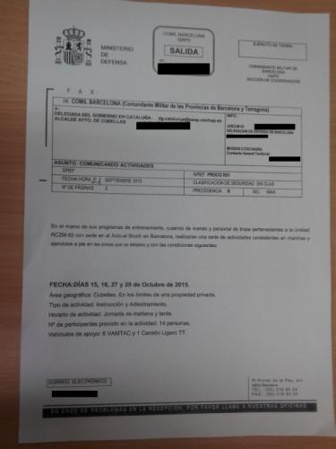 FAX Ministeri de Defensa (pàg. 1)