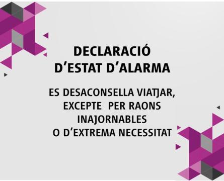 Es desaconsella viatjar exceptar per raons inajornables.jpg